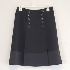 H&M Black Preppy Skirt Cute Row of Buttons & Professional Work Skirt